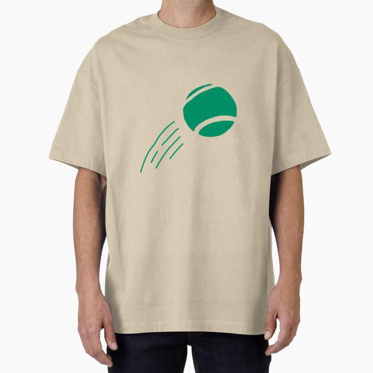 Tennis Ball Cut Out Doodle With Motion Lines Cotton T-Shirt 