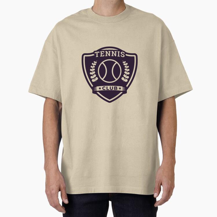 Tennis Club Ball Branch Badge Sticker Cotton T-Shirt 