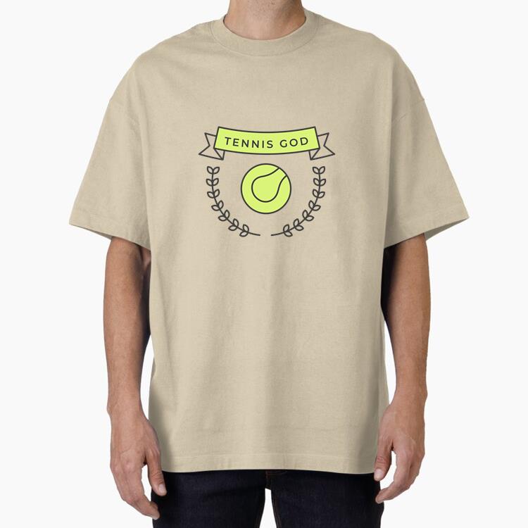 Tennis God Ball Branch Colored Badge Sticker Cotton T-Shirt 