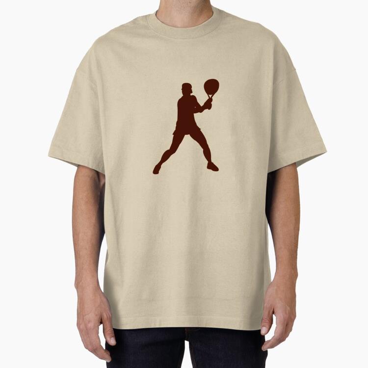 Tennis Player Playing Silhouette Cotton T-Shirt 