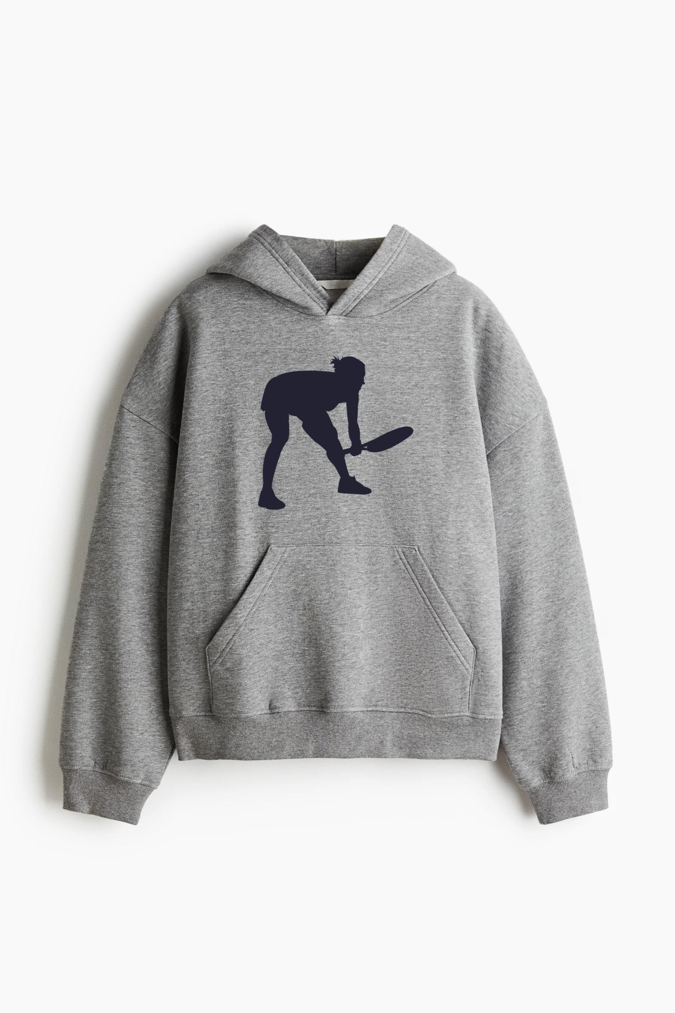 Tennis Player Woman Silhouette  Classic Unisex Hoodie