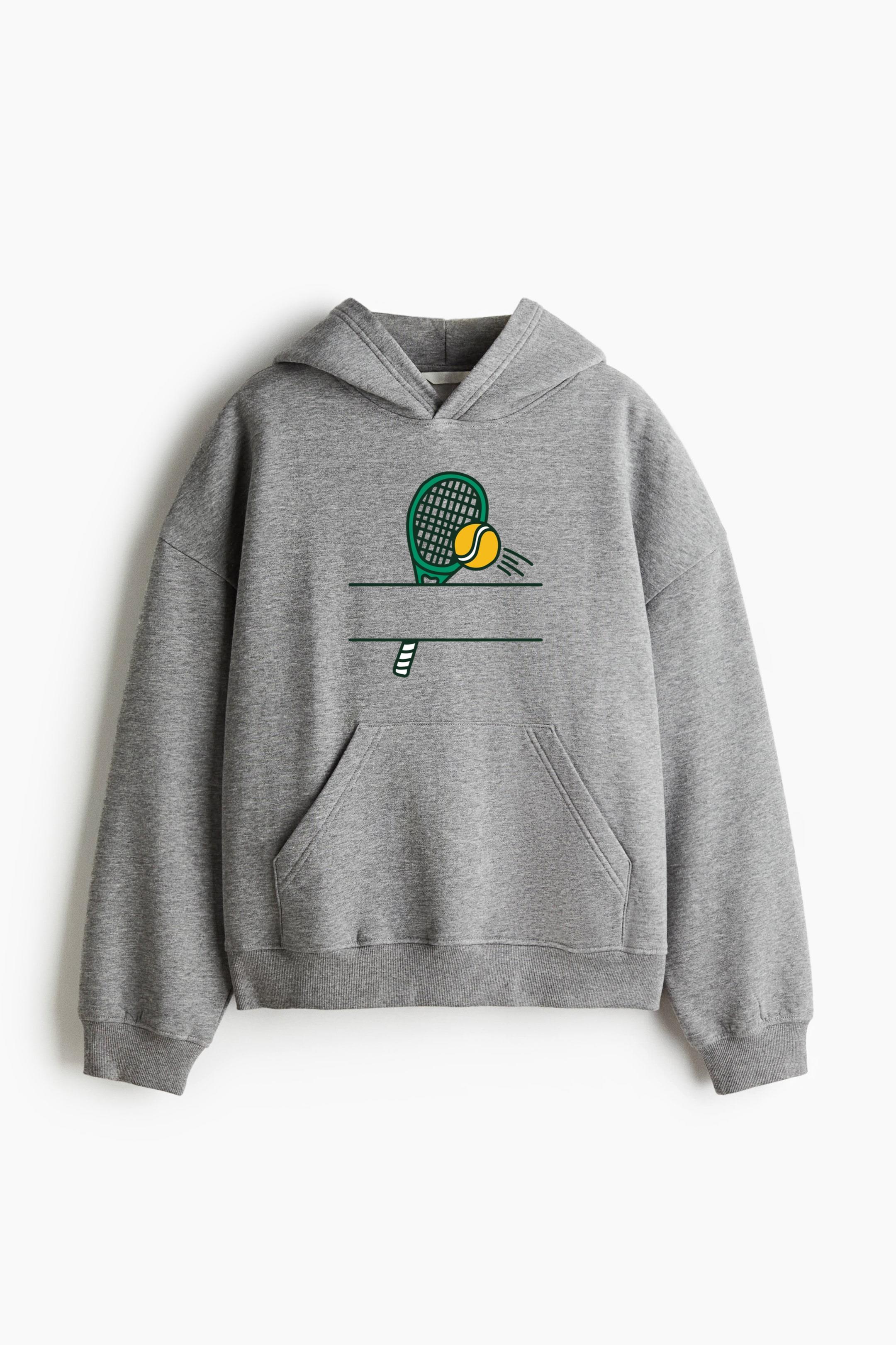 Tennis Racket And Ball Label Classic Unisex Hoodie
