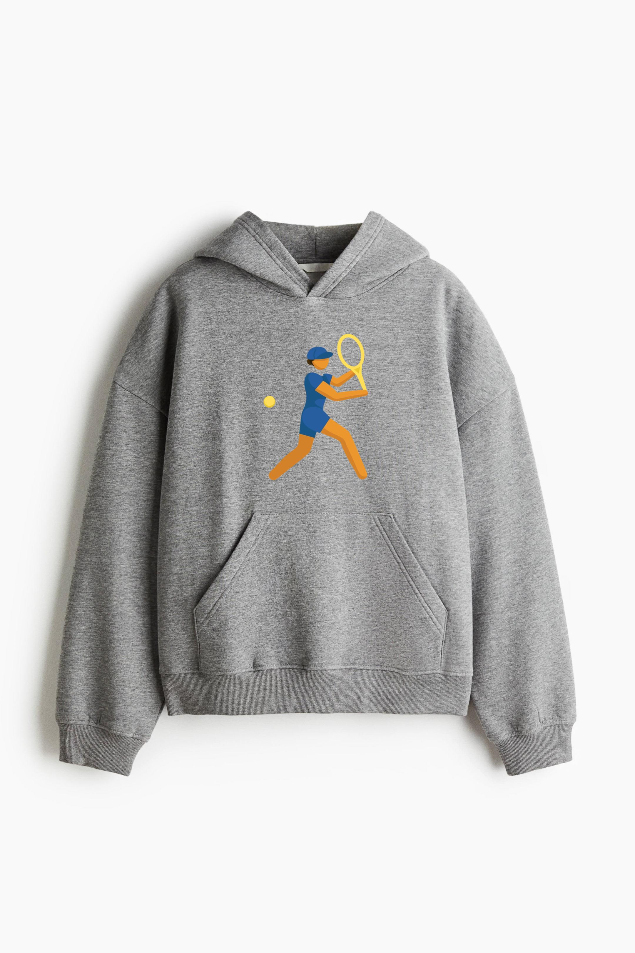 Woman Playing Tennis Sport Pictogram Classic Unisex Hoodie