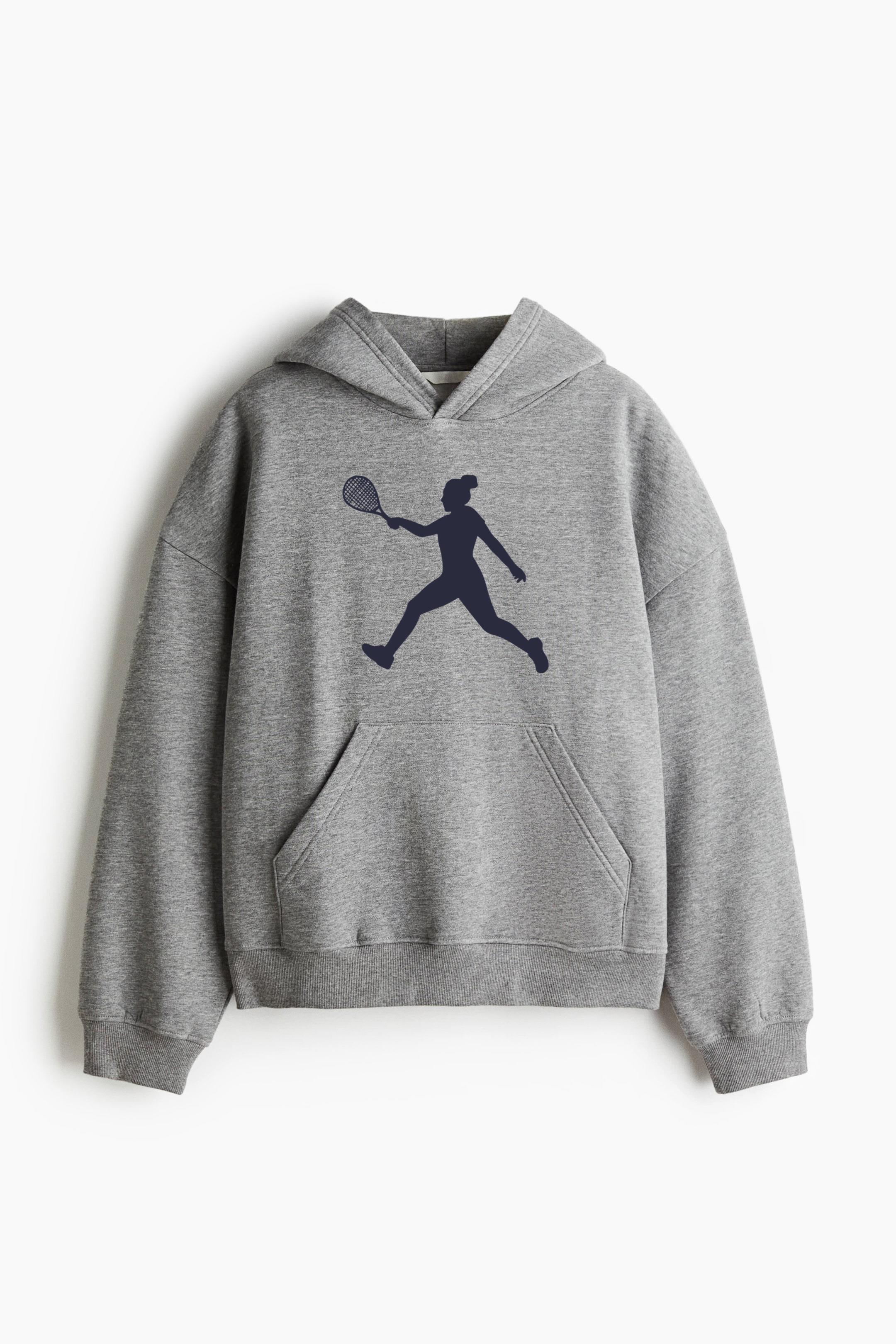 Woman Tennis Player Running Silhouette Classic Unisex Hoodie